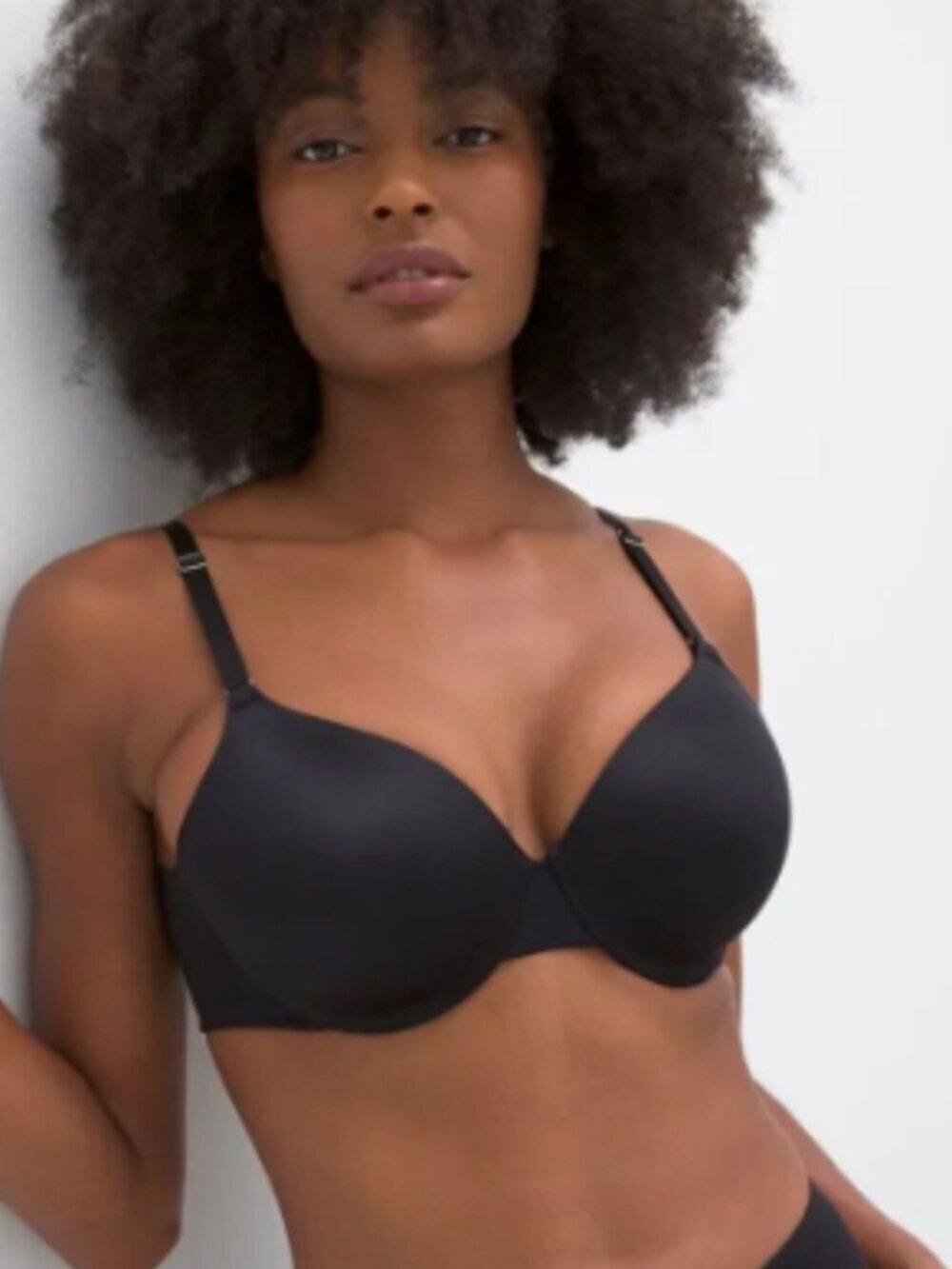 Soma Women's Size 40DDD Vanishing Back Full Coverage Bra Black Stretch Nylon